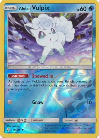 Cosmic Eclipse Alolan Vulpix #39/236 reverse holo